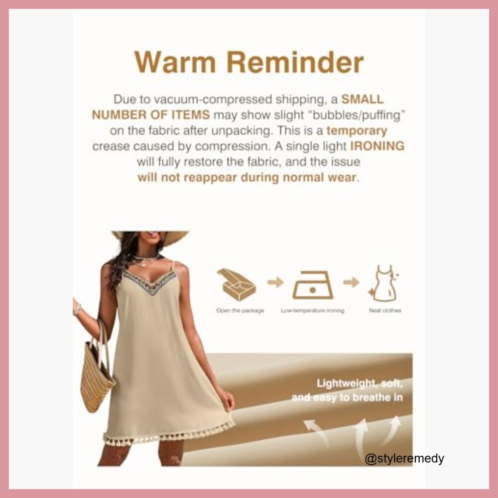 Polyester V-Neck Spaghetti Strap Embroidered Sund… - image 6